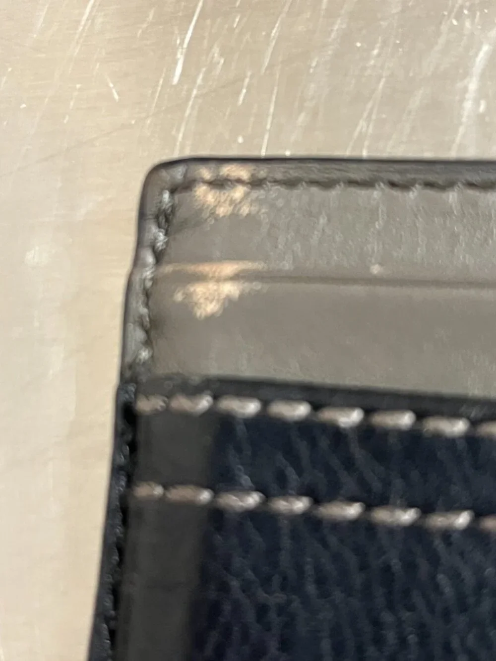 COACH Gray & Black Card Holder